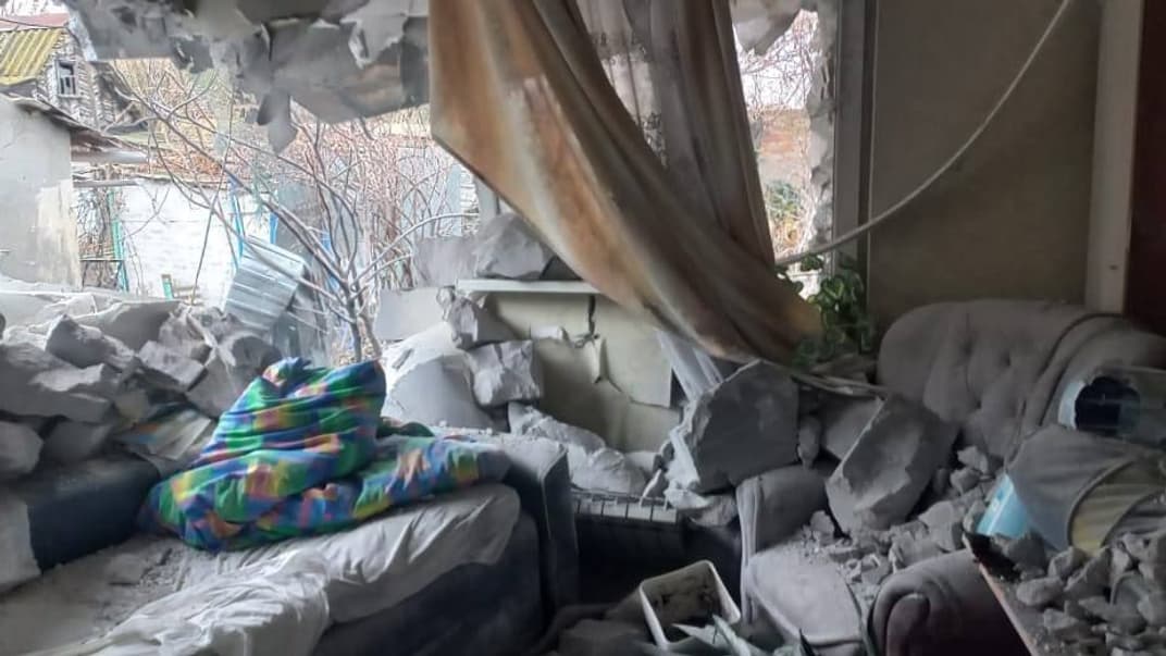 Последствия российского обстрела Никополя, 21 декабря 2023 года