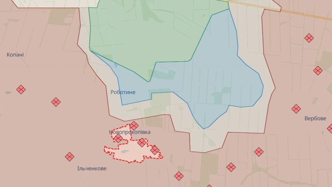 Новопрокоповка Запорожской области на карте Deep State