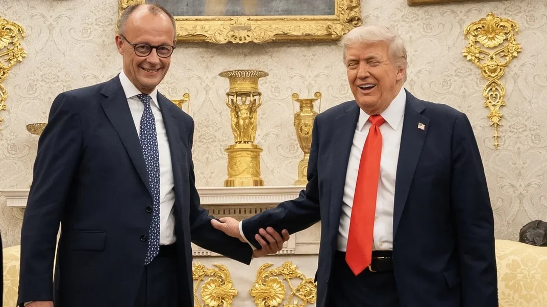 Фрідріх Мерц та Дональд Трамп під час зустрічі в Білому домі