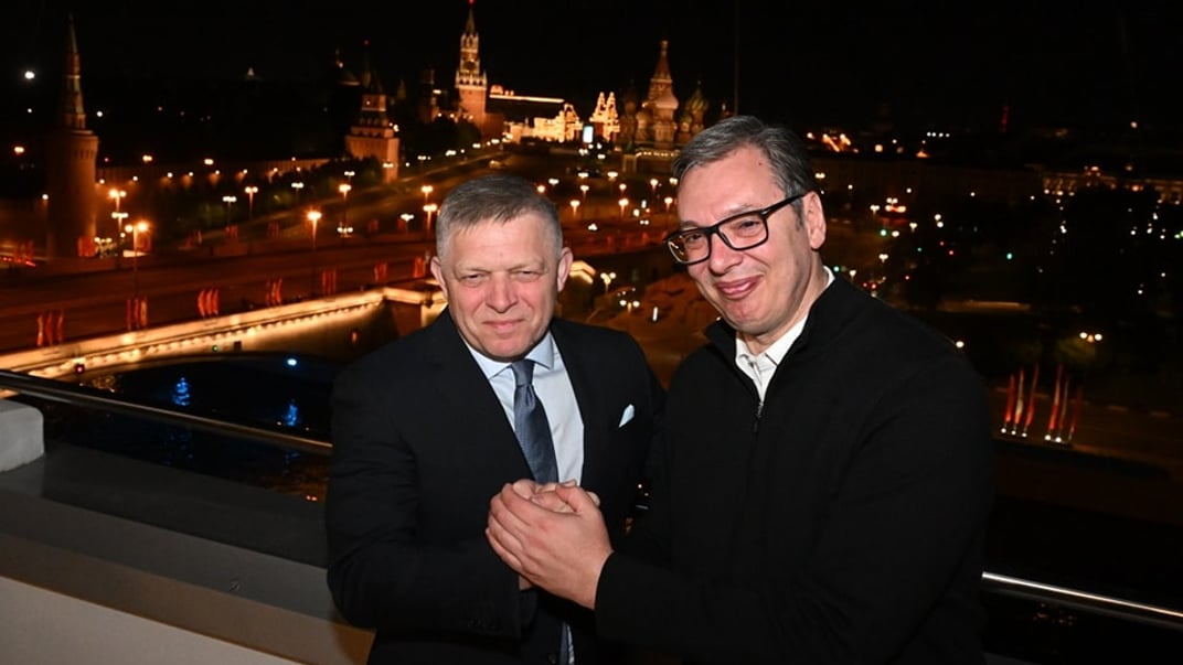 Президент Сербії Александар Вучич та прем’єр-міністр Словаччини Роберт Фіцо в Москві