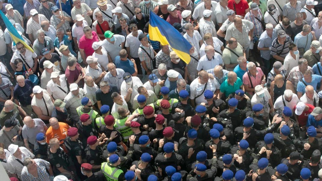 Митинг ветеранов МВД под Верховной Радой в Киеве 14 июля 2021 года