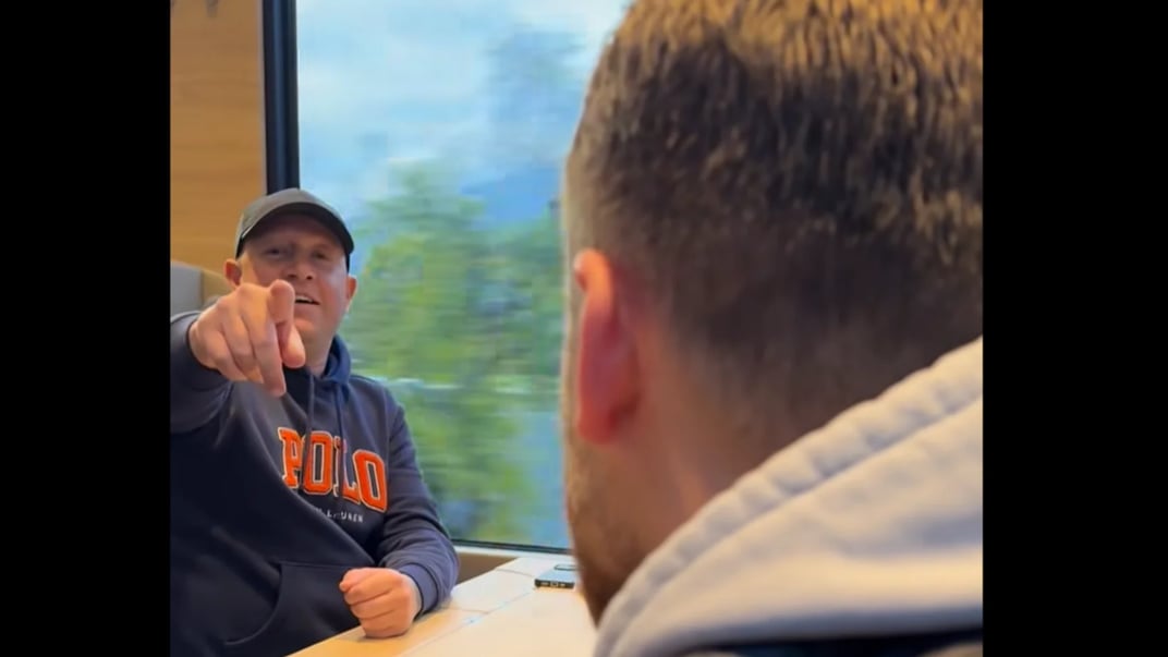 російськомовний чоловік свариться з родиною українки в поїзді у Швейцарії