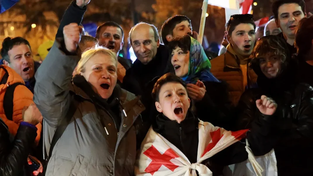 Протест против результатов парламентских выборов, Тбилиси, Грузия, 17 ноября 2024 года