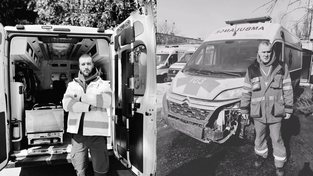 Загиблі через атаку на Харківщину медики Дмитро Колесник та Олег Журавльов