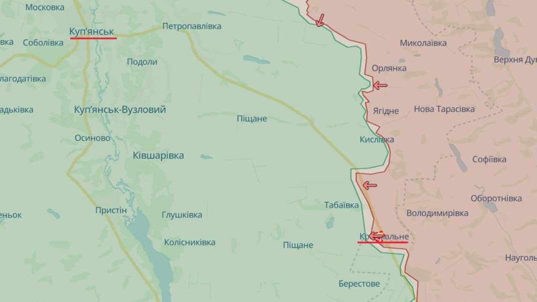 Крахмальное на карте Купянского направления