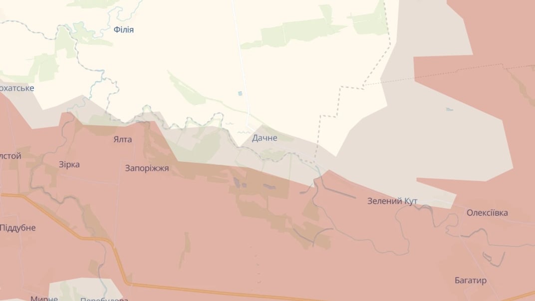 Деревня Дачное на карте DeepState, 25 июля 2025 года