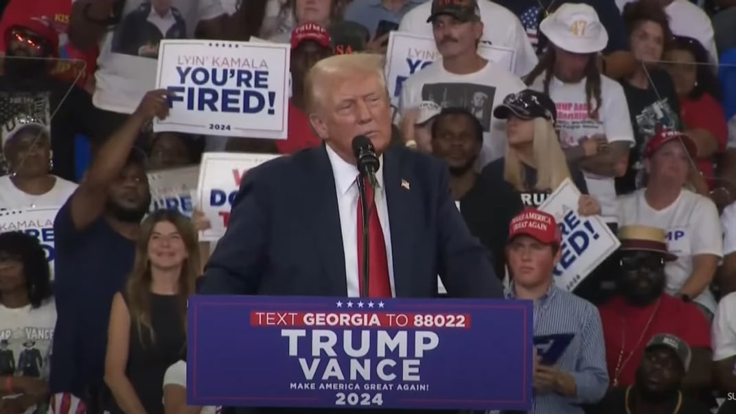 Дональд Трамп на передвиборчому мітингу в місті Атланта, штат Джорджія, 3 серпня 2024 року