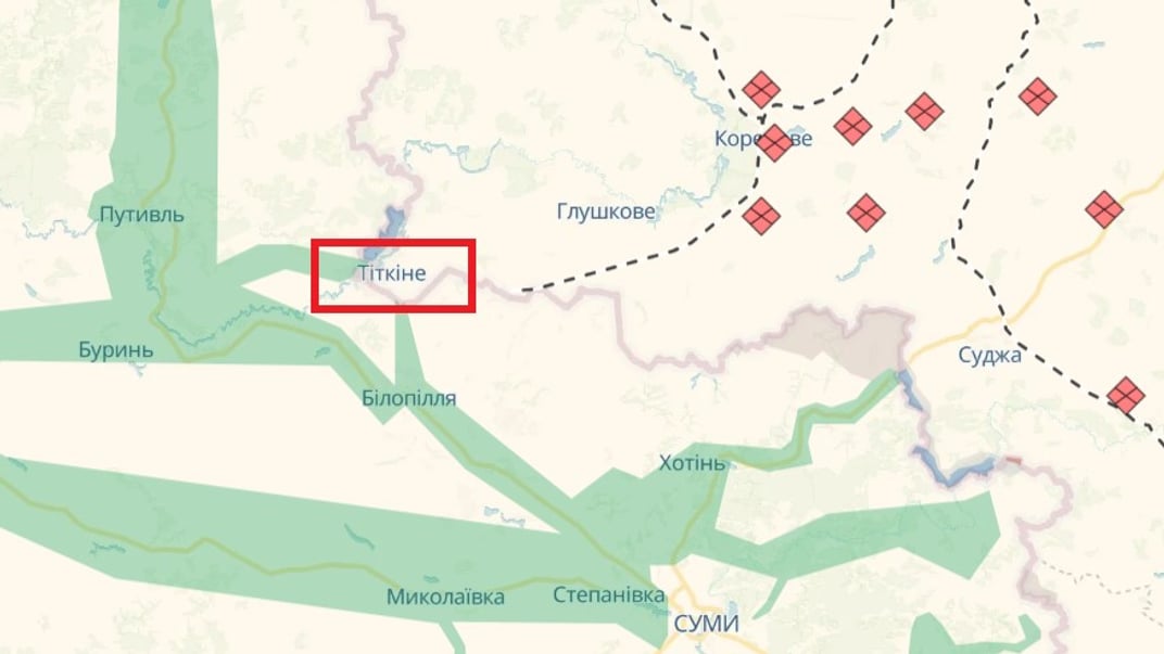 Район, где якобы началось наступление украинских сил