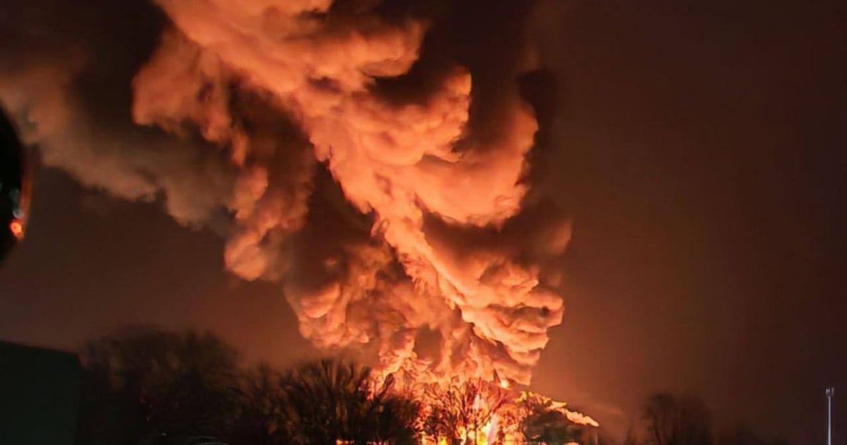 Fire breaks out at oil depot in Russia's Pskov Oblast after drone attack