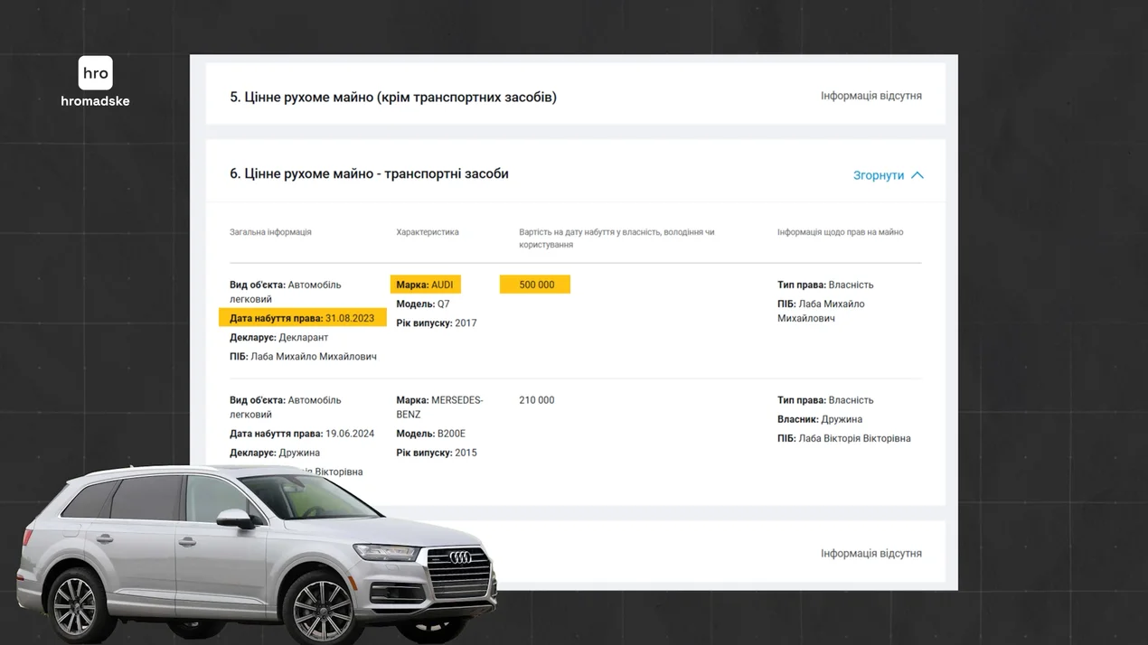 Михаил Лаба, собственность