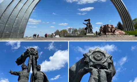 В Киеве демонтируют скульптуру двух рабочих под Аркой дружбы народов, а саму арку переименуют — Кличко