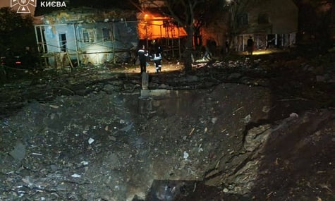 Вирва від удару ракети у Києві, 22 жовтня 2026 року Вирва від удару ракети у Києві, 22 жовтня 2026 року
