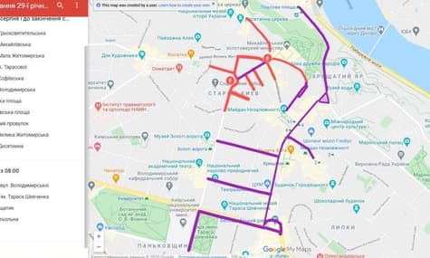 КМДА назвала вулиці, які перекриють у Києві на час святкування Дня незалежності (мапа)