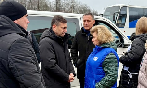 Український омбудсмен Дмитро Лубінець під час зустрічі з уповноваженою з прав людини росії Тетяною Москальковою