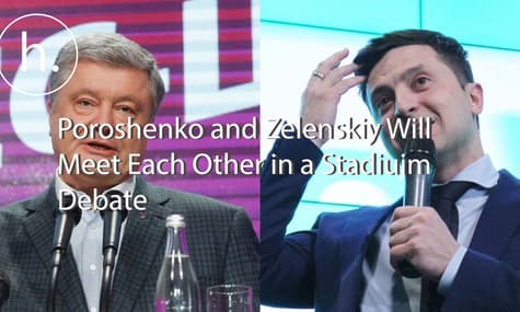 Incumbent Poroshenko Agrees to a Football Stadium Debate with Comedian Zelenskiy