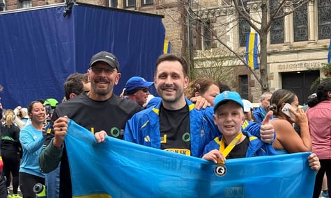 Роман Олексів на Бостонському марафоні