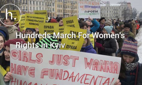Hundreds March For Women's Rights in Kyiv