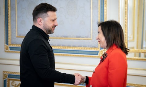 Президент Володимир Зеленський з міністеркою оборони Іспанії Маргаритою Роблес