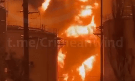 Ukrainian forces strike Russian explosives plant and Crimea oil terminal