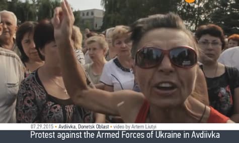 Eastern Ukraine Avdiivka Protests Against The Escalation In Their City