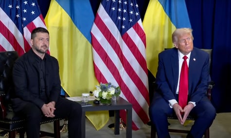Президенти США та України Дональд Трамп і Володимир Зеленський під час спільної пресконференції