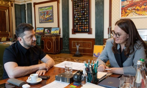First Deputy Prime Minister and Minister of Economy Yulia Svyrydenko at a meeting with President Volodymyr Zelenskyy First Deputy Prime Minister and Minister of Economy Yulia Svyrydenko at a meeting with President Volodymyr Zelenskyy