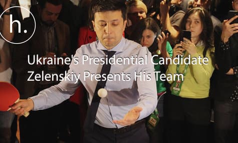 Ukraine's Presidential Candidate Zelenskiy Presents His Team