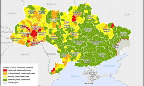 Київ і Вінниця — «помаранчеві», або новий поділ України на карантинні зони з 14 вересня
