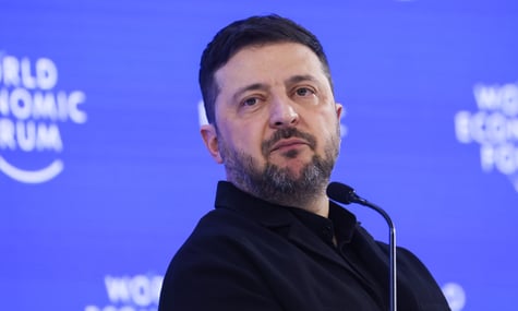 Президент України Володимир Зеленський на 56-му щорічному засіданні Всесвітнього економічного форуму у Давосі, Швейцарія, 22 січня 2026 року