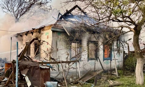 Пошкоджений будинок у Новогригорівці