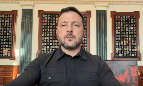 Скриншот зі звернення. Президент Володимир Зеленський