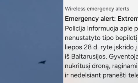 До Литви залетів дрон із Білорусі. Це вже вдруге за місяць