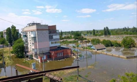 Оккупированные Алешки почти полностью ушли под воду, россияне бросили город на произвол судьбы