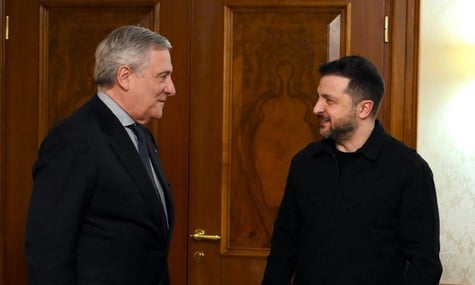 Міністр закордонних справ Італії Антоніо Таяні й президент України Володимир Зеленський