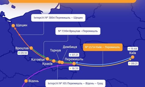 «Укрзализныця» с 11 июня запускает ночной поезд из Киева в Перемышль