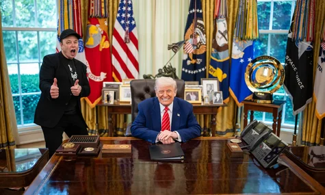 Ілюстративне фото. Ілон Маск разом з Дональдом Трампом у Білому домі, 2025 рік