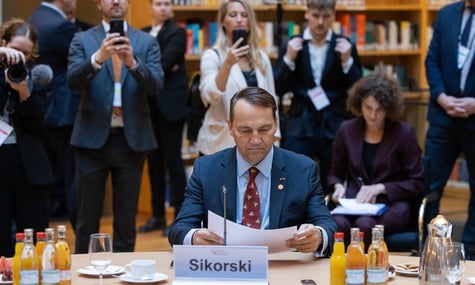 Міністр закордонних справ Польщі Радослав Сікорський під час виступу в німецькому Веймарі