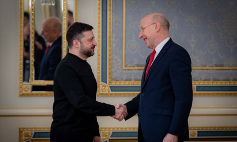 Міністр оборони Великої Британії Джон Гілі та президент України Володимир Зеленський, 9 січня 2026 року