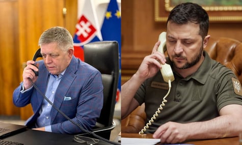 Прем’єр-міністр Словаччини Роберт Фіцо та президент України Володимир Зеленський