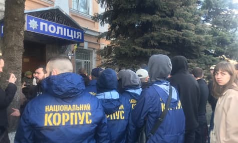 Ukraine Security Official Shoved By Member of Right-Wing Group
