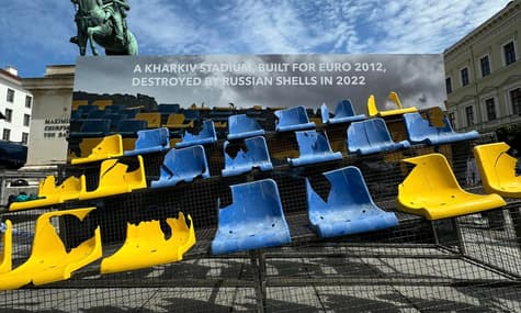 Евро-2024. В Германию привезли трибуну харьковского стадиона, который разрушили россияне