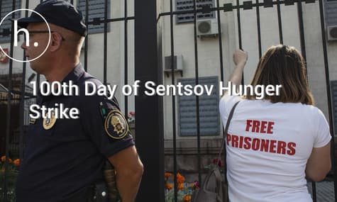 Demonstrators Show Support For Sentsov on 100th Day of Hunger Strike