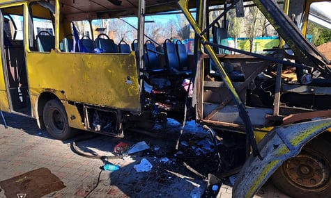 Маршрутка, атакована російським безпілотником