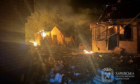 Пожежа на місці російського удару на Харківщині, 10 липня 2026 року
