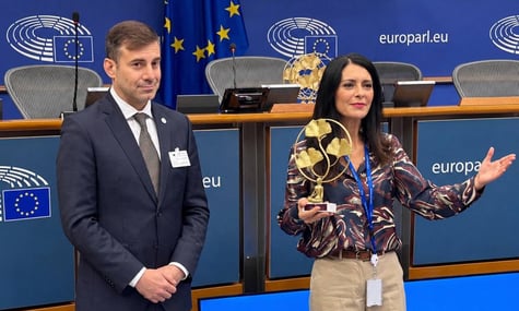Уповноважений Верховної Ради з прав людини Дмитро Лубінець і віцепрезидентка Європейського парламенту Піна Пічерно