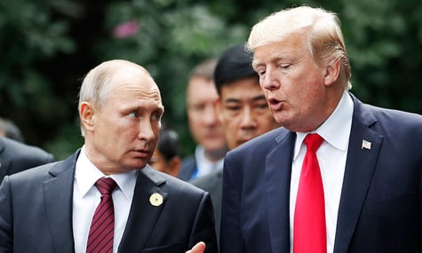Президент США Дональд Трамп та глава рф володимир путін