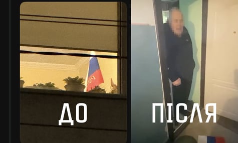Допис у Threads навів СБУ на чоловіка із російським триколором у квартирі — до нього прийшли оперативники, які викинули прапор