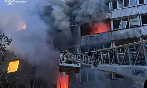 Russian missile, drone attack kills 2, injures 8 in Kyiv