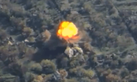 Ukrainian intel video shows KAB bomb eliminating Russian drone platoon head