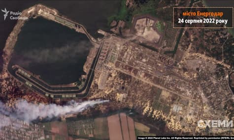 Спутник зафиксировал пожары у оккупированной Запорожской АЭС — «Схемы»